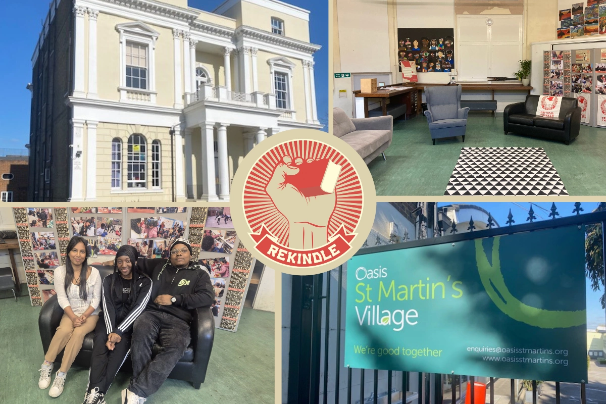 Image collage of the London school, inside and outside 