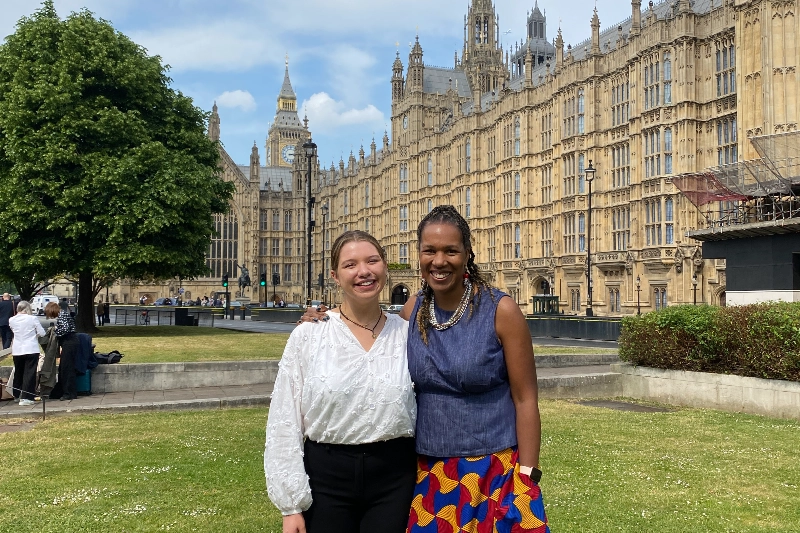 Cara and Ruth outside the House of Lords